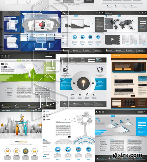 Stock Vectors - Website template 15, 25xEPS