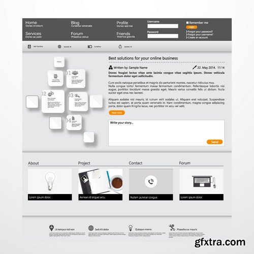 Stock Vectors - Website template 15, 25xEPS