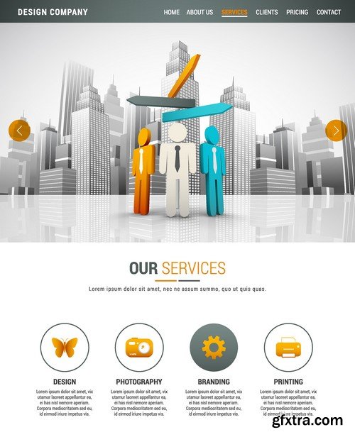 Stock Vectors - Website template 15, 25xEPS