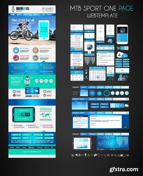 Stock Vectors - Website template 15, 25xEPS