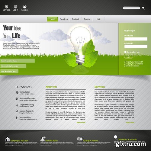 Stock Vectors - Website template 15, 25xEPS