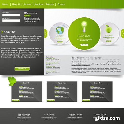 Stock Vectors - Website template 15, 25xEPS