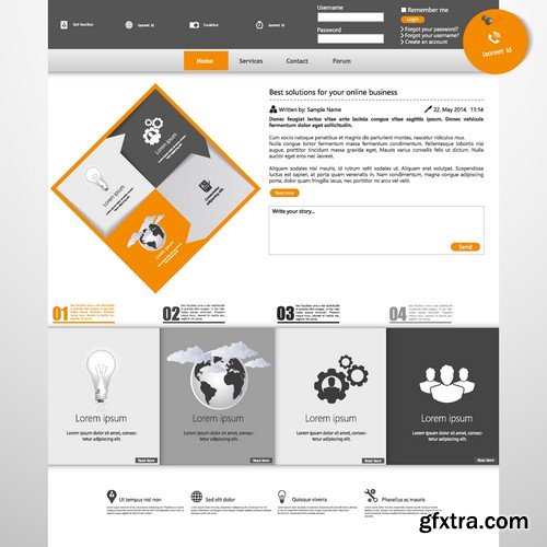 Stock Vectors - Website template 15, 25xEPS