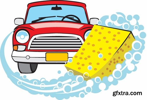 Car wash and Cleaning elements in vector from stock - 25 Eps