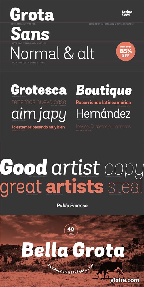 Grota Sans Font Family - 40 Font $1040[