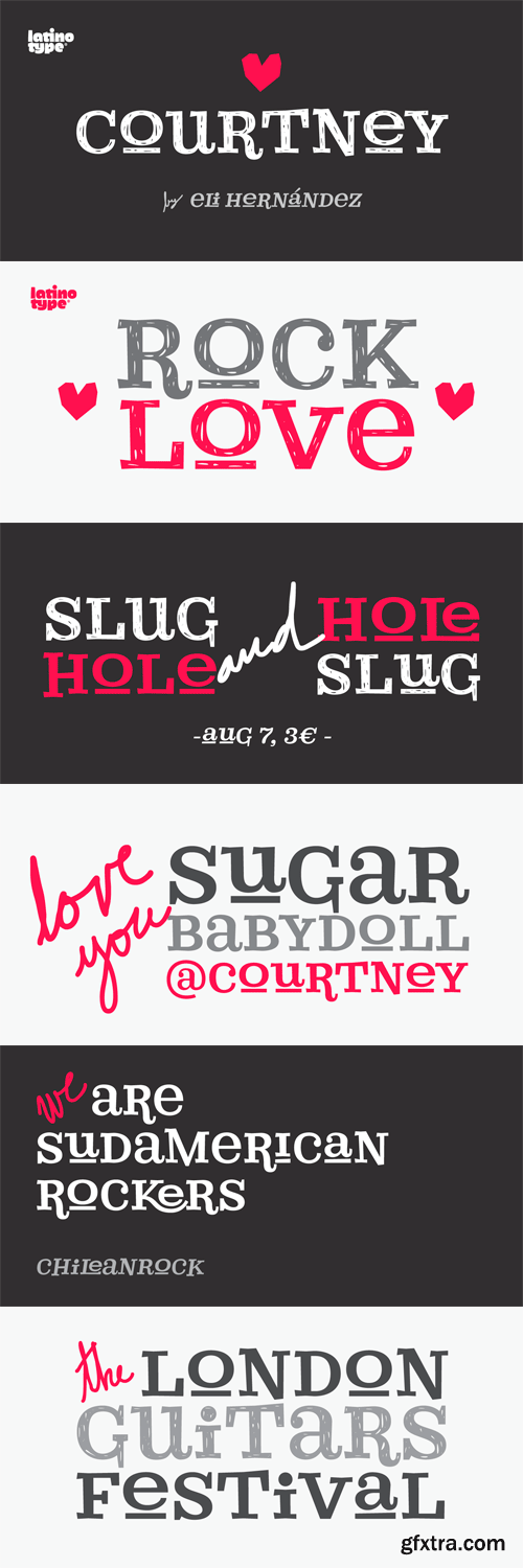 Courtney Font Family - 4 Fonts for $99