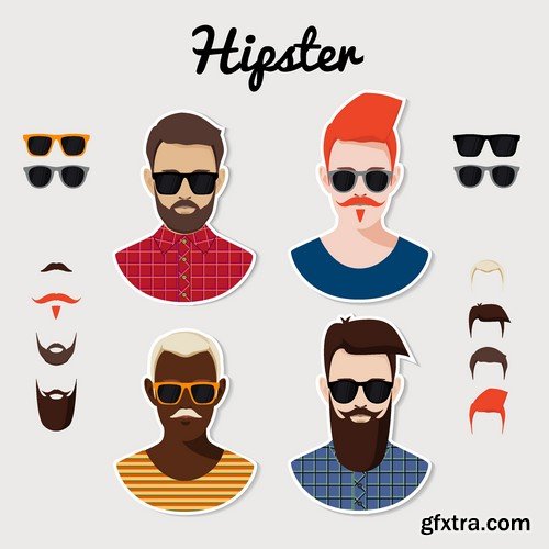 Stock Vectors - Hipster, 25xEPS