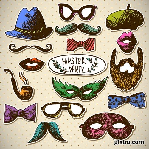 Stock Vectors - Hipster, 25xEPS