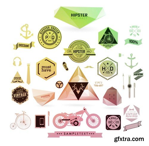 Stock Vectors - Hipster, 25xEPS