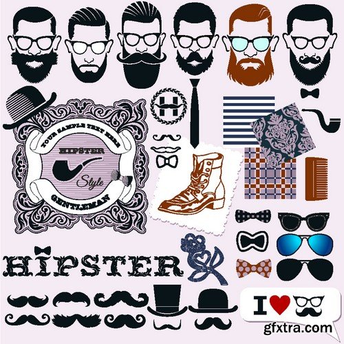 Stock Vectors - Hipster, 25xEPS