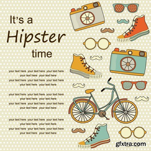 Stock Vectors - Hipster, 25xEPS