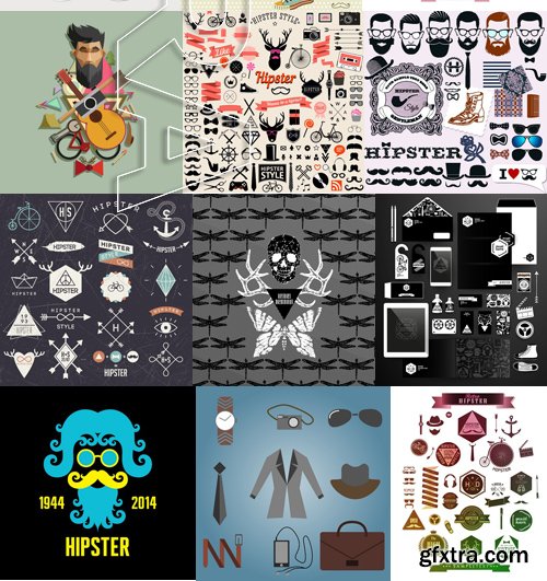 Stock Vectors - Hipster, 25xEPS