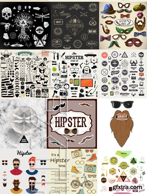 Stock Vectors - Hipster, 25xEPS