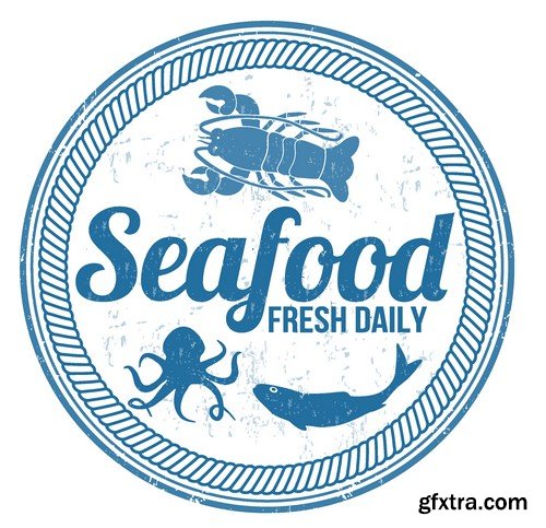 Stock Vectors - Seafood, 25xEPS