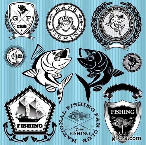 Stock Vectors - Seafood, 25xEPS