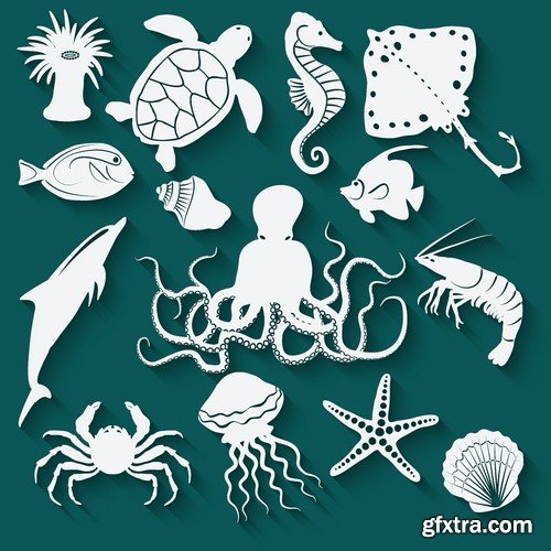 Stock Vectors - Seafood, 25xEPS