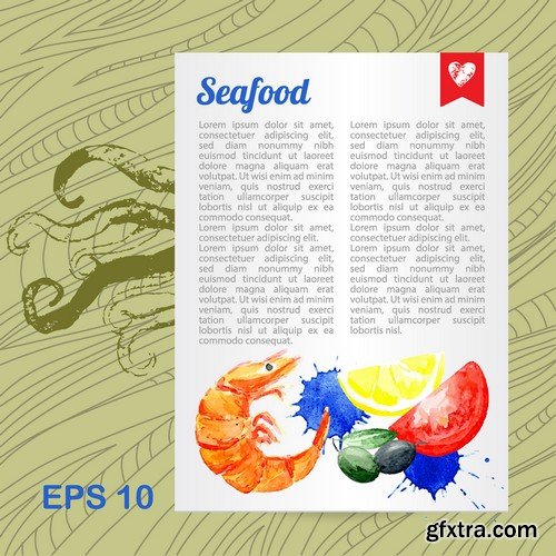 Stock Vectors - Seafood, 25xEPS