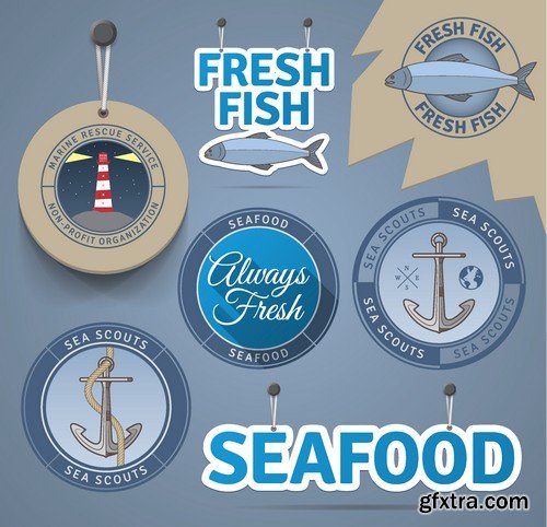 Stock Vectors - Seafood, 25xEPS