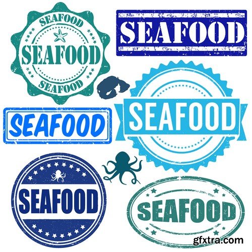 Stock Vectors - Seafood, 25xEPS