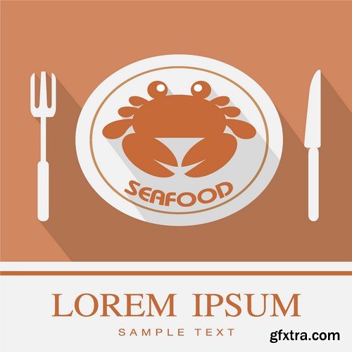 Stock Vectors - Seafood, 25xEPS