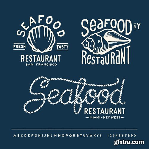 Stock Vectors - Seafood, 25xEPS