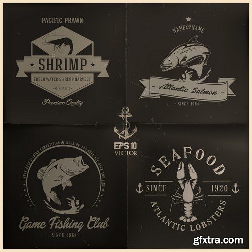 Stock Vectors - Seafood, 25xEPS