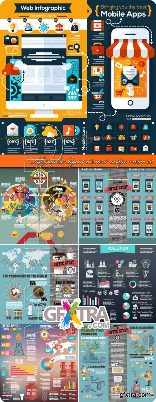 Infographic layout element design vector 22