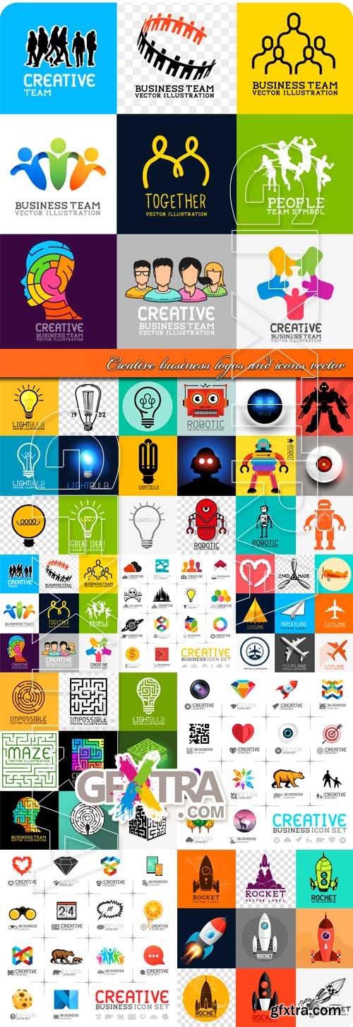 Creative business logos and icons vector