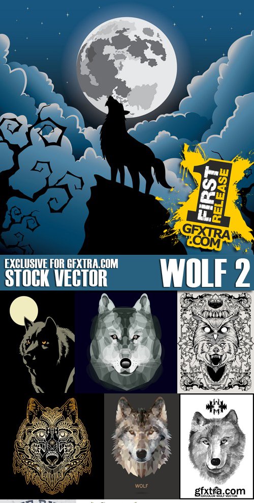 Stock Vectors - Wolf 2, 25xEPS