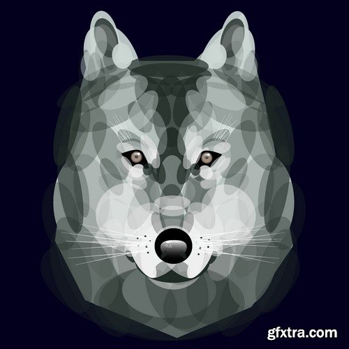 Stock Vectors - Wolf 2, 25xEPS