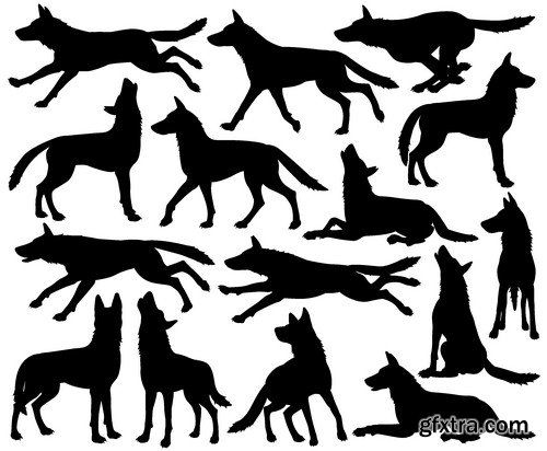 Stock Vectors - Wolf 2, 25xEPS