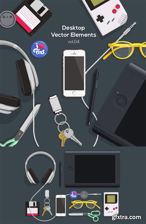 Desktop Flat Vector Objects Vol 4