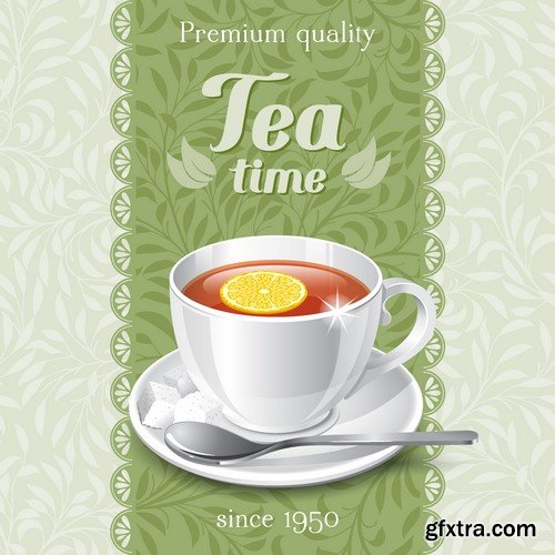 Stock Vectors - Tea 2, 25xEPS