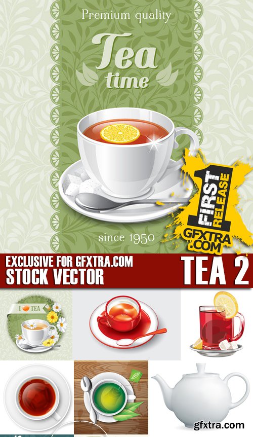 Stock Vectors - Tea 2, 25xEPS