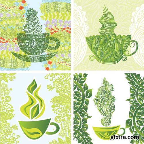 Stock Vectors - Tea 2, 25xEPS