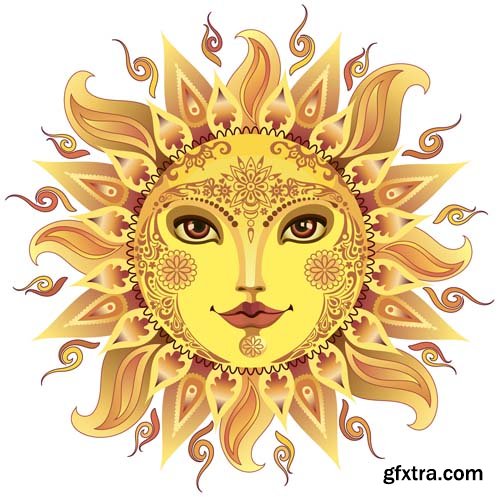 Funny smiling sun vector illustration,25xEPS