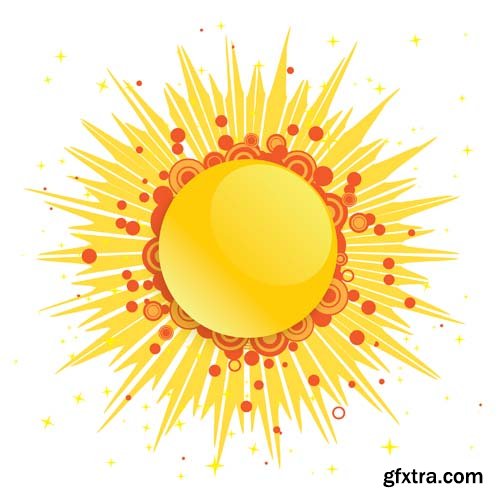 Funny smiling sun vector illustration,25xEPS