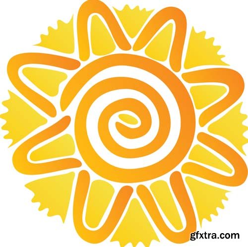 Funny smiling sun vector illustration,25xEPS