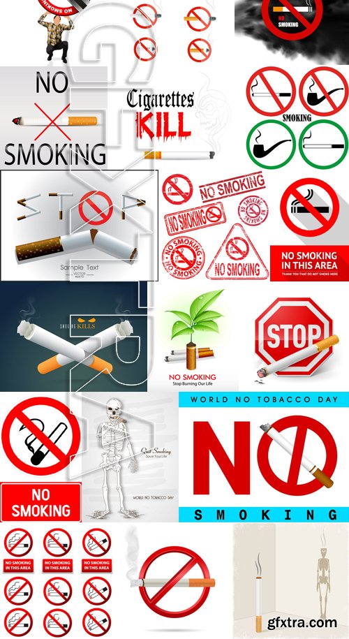 Stock Vectors - No Smoking, 25xEPS