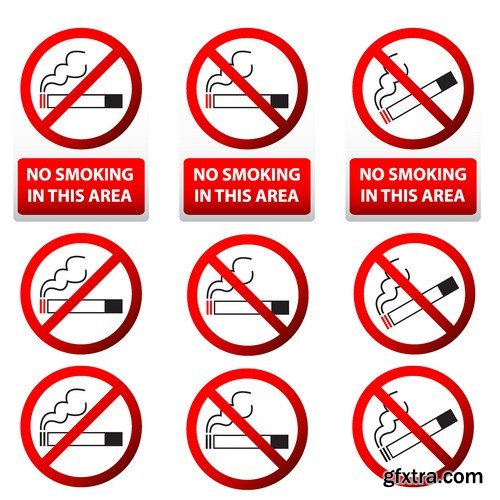 Stock Vectors - No Smoking, 25xEPS