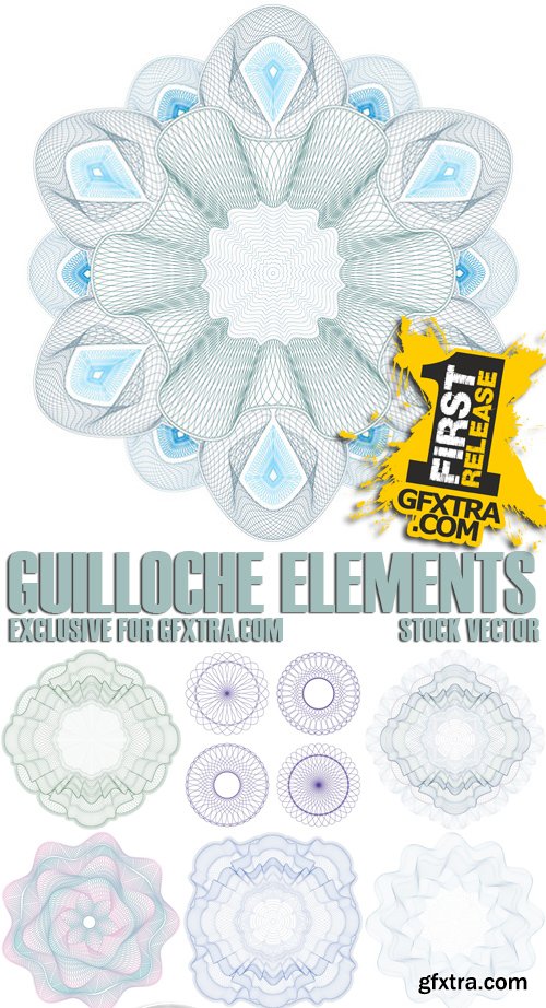 Stock Vectors - Guilloche Elements, 25xEPS