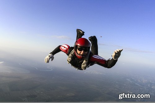 Stock Photos - Parachutist, 25xJPG