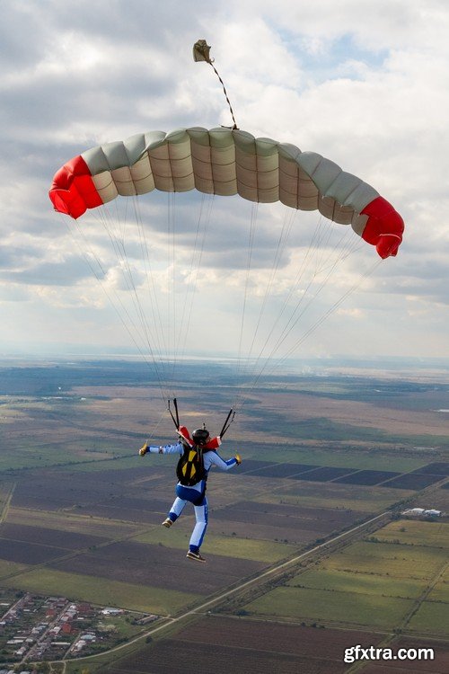 Stock Photos - Parachutist, 25xJPG