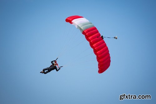 Stock Photos - Parachutist, 25xJPG