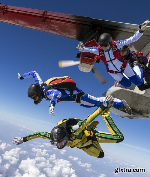 Stock Photos - Parachutist, 25xJPG