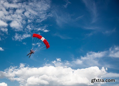 Stock Photos - Parachutist, 25xJPG