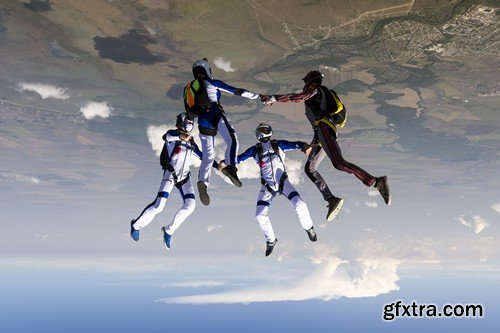 Stock Photos - Parachutist, 25xJPG