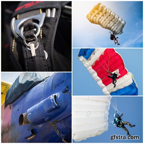 Stock Photos - Parachutist, 25xJPG