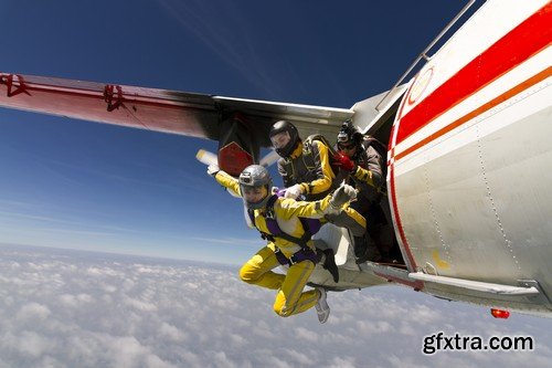 Stock Photos - Parachutist, 25xJPG