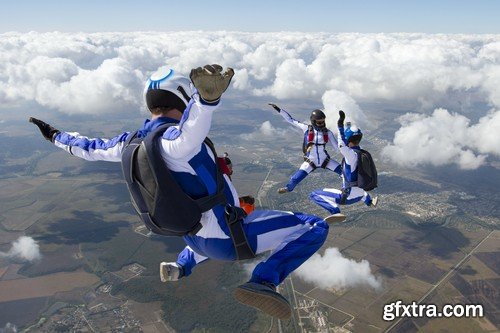 Stock Photos - Parachutist, 25xJPG